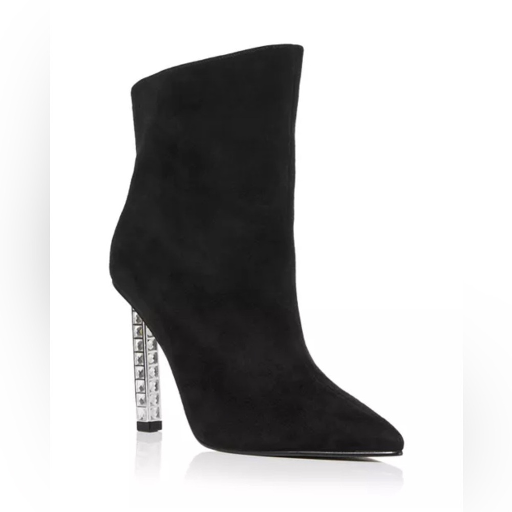 Aqua Perin Pointed Toe High Heel Booties Black Size 9.5